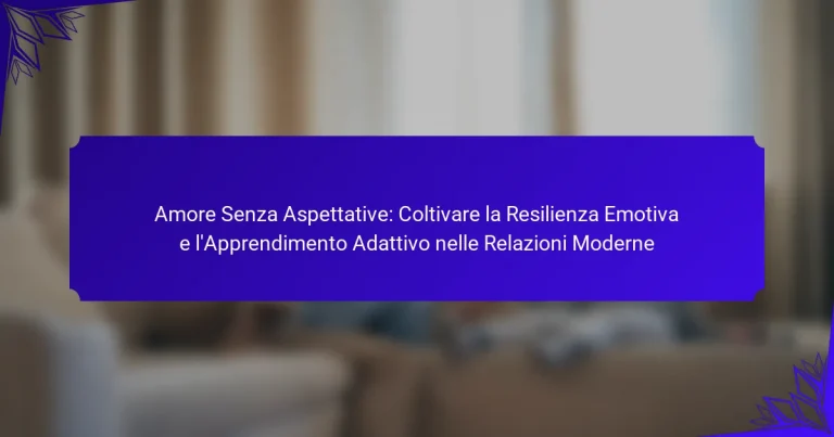 Amore Senza Aspettative: Coltivare la Resilienza Emotiva e l’Apprendimento Adattivo nelle Relazioni Moderne