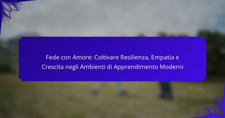 Fede con Amore: Coltivare Resilienza, Empatia e Crescita negli Ambienti di Apprendimento Moderni