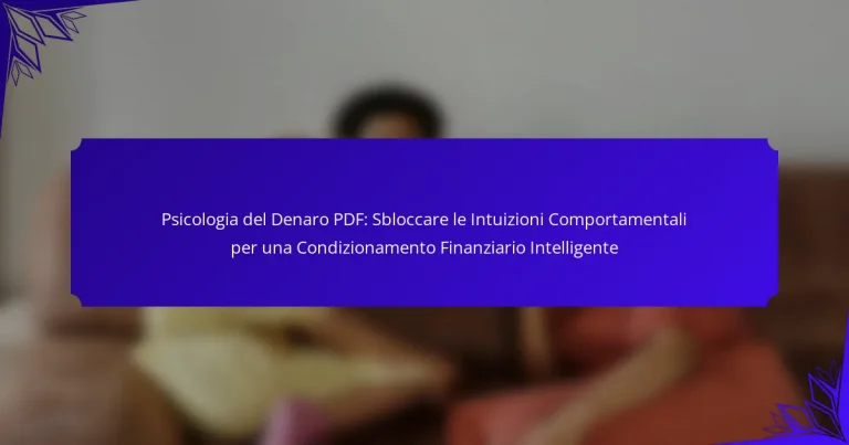 Psicologia del Denaro PDF: Sbloccare le Intuizioni Comportamentali per una Condizionamento Finanziario Intelligente