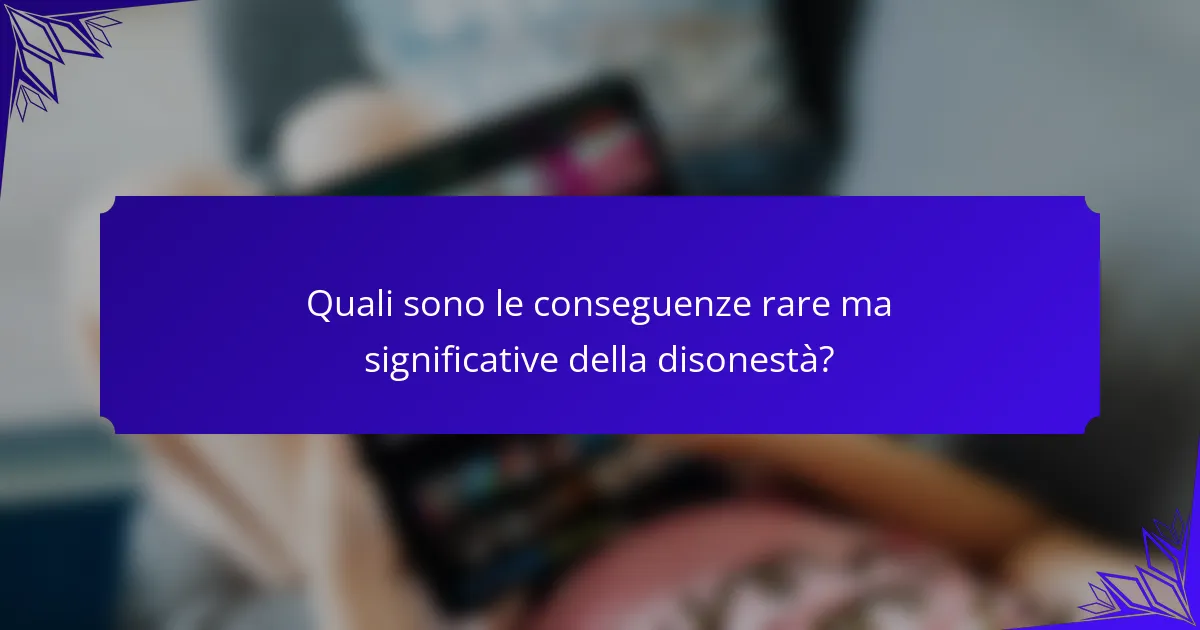 Quali sono le conseguenze rare ma significative della disonestà?